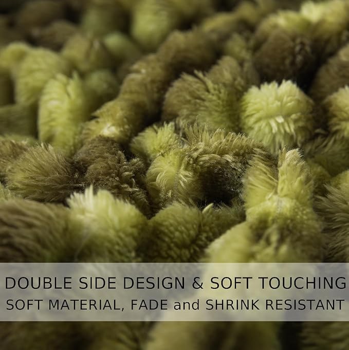 Soft Fleece Throw Blanket, 50x60 Inches Travel Size 3D Clouds Stylish Jacquard Throw Blanket for Couch, Cozy, Warm and Lightweight for Winter, Tie-dye Olive Green