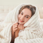 BEDELITE Fleece King Comforter Set -Super Soft & Warm Fluffy Cream White Bedding, Luxury Fuzzy Heavy Bed Set for Winter with 2 Pillow Cases