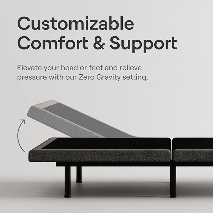 Nectar Ultra Queen Adjustable Base & 15” Mattress - Head & Foot Incline - Medium Firm Memory Foam - Cooling Upgrade - 3 Massage Settings - 365-Night Mattress Trial