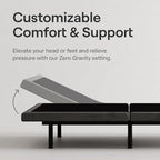 Nectar Luxe Queen Adjustable Base & 14” Mattress (New Version) - Head & Foot Incline - Medium Firm Memory Foam - Cooling Upgrade - 3 Massage Settings - 365-Night Mattress Trial & Forever Warranty
