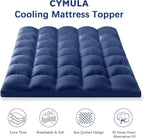 CYMULA Twin Mattress Topper, Cooling Mattress Pad Cover, Thick Pillow Top Topper for Mattress with 8-21 Inch Elasticated Deep Pockets, Plush Down Alternative Fill Mattress Protector