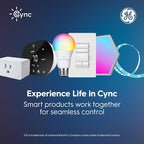 Cync GE A19 Direct Connect LED Light Bulb, Color Changing Smart Light, Matter Compatible, Compatible with Alexa and Google Home (2-Pack)
