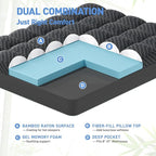 Dual Layer 3 Inch Memory Foam Mattress Topper California King Size, 2 Inch Gel Memory Foam Plus 1 Inch Cooling Pillow Top Mattress Pad Cover, with 8-21 Inch Deep Pocket, Black