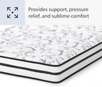 Signature Design by Ashley Queen Size Chime 8 Inch Medium Firm Innerspring Mattress with Pressure Relief Quilt Foam, Fiberglass Free, Mattress In A Box