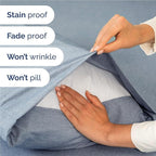 Twin XL Size 3 Piece Sheet Set - Comfy Breathable & Cooling Bed Sheets Set - Hotel Luxury Bedding for Women, Men, Kids, Teens, Boys & Girls - Deep Pockets and Wrinkle Free - Blue (Heathered Sheets)
