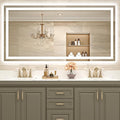 USHOWER LED Bathroom Mirror 72x36 Inch Over Sink - Frameless Tempered Glass LED Backlit Lighted Mirror for Bathroom Vanity with Anti-Fog, 3 Colors Dimmable, Memory Function, Wall-Mounted