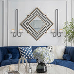 Wall Sconce Candle Holder Metal Hanging Wall Decorations for Home,Living Room, Bathroom, Dining Room, Set of 2（Black