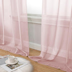Aiyufeng Blush Pink Sheer Curtains 72 Inch Length 2 Panels Set, Light Filtering Airy Rod Pocket Light Pink Window Curtain Treatment Drapes for Kitchen Bedroom Living, Each 42Wx72L Inches
