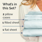 Twin XL 4 Piece Sheet Set - Comfy Breathable & Cooling - Ultra-Soft Hotel Luxury Bedding Set w/ 8-16 Inch Deep Pockets - 1 Flat & 1 Fitted Sheet & 2 Pillowcases - Wrinkle Free & Easy Care - Ice Blue