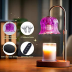 Candle Warmer Lamp Electric Timer - Candle Lights Home Decor Candles Warming Height Adjustable Dimmable Warmers Purple