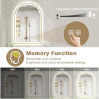 S'bagno 24x36 Arched Gold LED Mirror for Bathroom with Frontlit & Backlit, LED Bathroom Mirror with Metal Frame, Anti-Fog, Stepless Dimmable, 3 Color Temperature Vanity Mirror