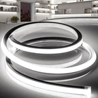 LED Strip Lights Daylight White 6000K,32.8ft 110-120V Neon Rope Lights,Flexible Silicone Outdoor Waterproof Neon Strip Lights for Bedroom,Mirror,Kitchen Cabinet, Living Room,Halloween Decor
