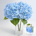 MARTINE MALL 2Pcs 21in Hydrangea Artificial Flowers, Latex Real Touch Hydrangeas Lifelike Large Hydrangea Flowers for Home Decor Party Arrangements Wedding Bouquets Centerpieces (Blue)