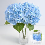 MARTINE MALL 2Pcs 21in Hydrangea Artificial Flowers, Latex Real Touch Hydrangeas Lifelike Large Hydrangea Flowers for Home Decor Party Arrangements Wedding Bouquets Centerpieces (Blue)