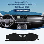 Dashboard Cover Mat Custom Fit for Hyundai Palisade 2020 2021 2022 2023 2024 2025 (Without HUD) Dash Cover Nonslip Dash Mat Protector Sunshade No Glare Black