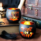 WDHODEC Halloween Candle Holders 6 Pieces Black Glass Votive Candle Holder for Halloween Wedding, Party, Table Centerpiece Décor Halloween Decorations Indoor and Outdoor