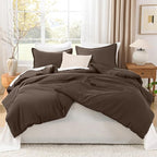 Litanika Comforters Twin/Twin XL Size Chocolate, 2 Pieces Lightweight Solid Bedding Set & Collections, All Season Fluffy Bed Set (66x90 Inches Comforter & 1 Pillowcase)