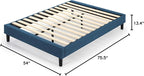 ZINUS Curtis Upholstered Platform Bed Frame, Mattress Foundation, Wood Slat Support, No Box Spring Needed, Easy Assembly, Full, Navy