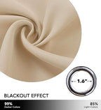 NICETOWN Room Dividers Curtains Screens Partitions, Extra Wide Grommet Top Handing Room Dividers Blackout Curtain Panel for Apartment, Studio (Biscotti Beige, Single Pack, 8ft Tall x 10ft Wide)