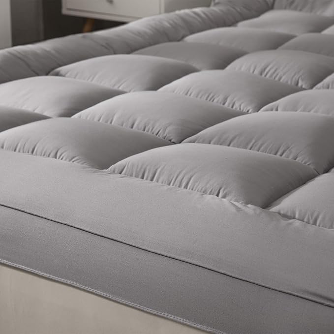 Soft & Cooling Pillow Top Mattress Topper California King with Breathable 300TC Cotton Cover, Extra Thick Plush Bed Topper for Back Pain, Mattress Pad Cover for Firm Mattress, Fit to 6”-22” Mattress.