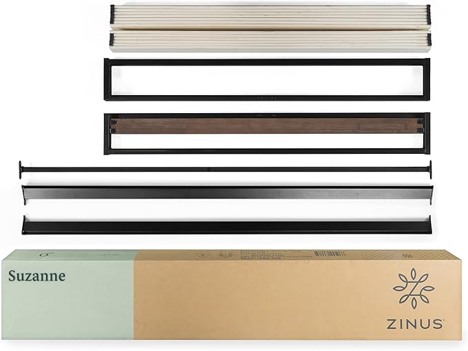 ZINUS GOOD DESIGN Award Winner Suzanne 6 Inch Bamboo and Metal Platforma Bed Frame, No Box Spring Needed, Wood Slat Support, Grey Wash, King