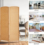 Rose Home Fashion Room Divider, 6 ft Tall Room Dividers and Folding Privacy Screens, 16in Privacy Screen 6 Panel Light Beige Space Temporary Wall Foldable Partition Separation