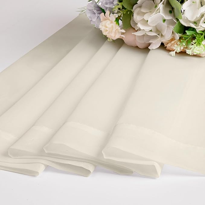 Chyhomenyc Cream Sheer Curtains 84 Inches Long 2 Panels Set- Light Filtering Curtains for Bedroom, Soft Airy Voile Rod Pocket Living Room Window Drapes, 42Wx84L Inches, 2 PCS