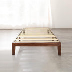 Mellow Naturalista Classic 12 Inch Solid Wood Platform Bed with Wooden Slats, Twin XL, Espresso