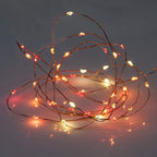 QBIS Battery Powered Fairy Lights for Bedroom, 40 LED Lights, Battery Operated String Lights for Christmas, Halloween Decorations, 6hr Timer Mode, Red, Orange, Yellow Fairy Lights