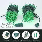 ODEETRONIC Green Christmas Lights, 21.63ft 100 Count Incandescent Christmas Mini Lights Connectable, 120V UL Certified St. Patrick's Day Light Outdoor Tree Light Waterproof for Indoor Party Decoration