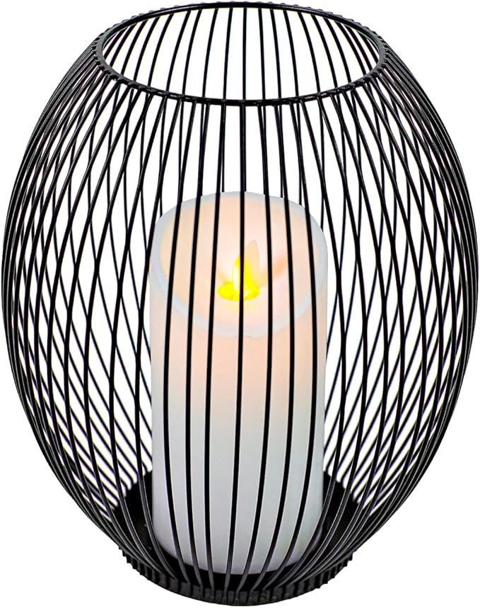 OLEEK Large Metal Candle Holder - Outdoor Lanterns for Patio - Iron Candle Holder - Decorative Candle Holders for Pillar Candles - Table Candles Holders Decor - Iron Candle Stands - Candles Holder