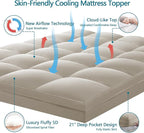 CHOKIT King Mattress Topper, Extra Thick Pillow Top Mattress Pad for Back Pain Relief, Cooling Bed Topper Mattress Cover with 8-21 Inch Deep Pocket