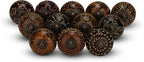 Dresser Knobs for Cabinets and Drawers Assorted, Dusty Ceramic Knob & Pull Handle for Kitchen Brown Cupboard Wardrobe Decorative Furniture Knobs - Pack of 6 (Dark Brown)