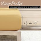 Linen Market Brushed Microfiber King Sheet Set 4 Piece – Oeko-TEX Certified Ultra Soft & Wrinkle-Free - 16" Deep Pocket Sheets - Easy Care King Size - Gold
