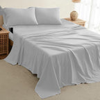 DREAMCARE Sheet Set, 4pcs Twin XL - Extra Deep, Cooling Microfiber, Luxury Hotel Bed Sheets with Side Pocket, L. Gray