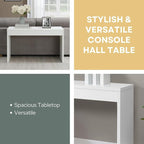 Convenience Concepts Northfield Hall Console Table 48" - Modern, Minimalist Narrow Sofa Display Accent for Contemporary Living Room, Entryway, or Hallway, White