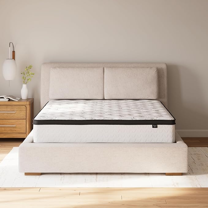Ashley Chime Queen Mattress Hybrid 12 Inch Firm Memory Foam for Pressure Relief, Mattress In a Box with Cooling Gel, Fiberglass Free