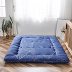 MAXYOYO Leaf Printed Japanese Futon Floor Mattress, Thicken Sleeping Pad Floor Bed Roll Up Camping Guest Mattress Folding Couch Bed, Full Size
