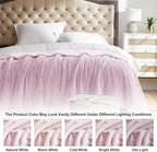 KMUSET Fleece Blanket Throw Size Pink Lightweight Super Soft Cozy Luxury Bed Blanket Microfiber