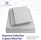 Sweet Home Collection 4 Piece 1500 Thread Count Brushed Microfiber Deep Pocket Sheet Set - 2 Extra Pillow Cases, Great Value
