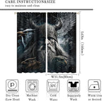 Fantasy Norse Viking Blackout Curtains for Bedroom,Cool Gothic Vintage Vikings Mystical Symbol Eagle Rod Pocket Thermal Insulated Room Darkening Curtains 2 Panels 63L x 31.5W