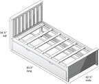 Max & Lily Twin Bed, Wood Bed Frame with Headboard For Kids with Trundle, Slatted, White