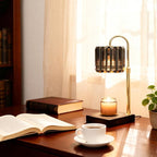 Candle Warmer Lamp with Timer, Dimmable Electric Candle Wamer Adjustable Height, Glass Modern Candles Melter Lamp, Black