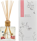 Rosy Rings Botanical Apricot Rose Reed Diffuser 13oz - Essential Oil Reed Diffuser, Home Fragrance Products, Fragrance Diffuser Gift for Home Décor