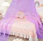 Unicorn Bed Canopy for Girls,Bed Canopy with Lights,Canopy for Girls Room Decor, Canopy for Twin to King Size