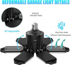Motion Sensor Garage Light - 150W LED Garage Lights Motion Activated with PIR & Photocell Sensors,6 Adjustable Panels, for Attic Porch Stairway
