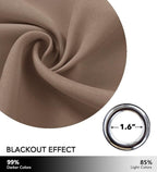 NICETOWN Noise Reducing Room Divider Curtains - Wide Width Grommet Top Partition Panel for Living, Bedroom, Baby Room (One Pack, 8ft Tall x 15ft Wide, Cappuccino)