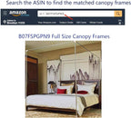 Mengersi Princess 4 Corners Post Bed Curtain Canopy Mosquito Net Princess Canopies (White, Full)