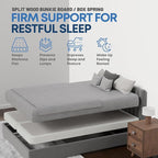 Nutan Inch Sturdy Box Spring for Mattress Support-Durable and Fully Assembled, Natural Wood Full, White, 4" Foundation
