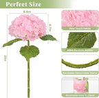MARTINE MALL 3Pcs 21in Hydrangea Artificial Flowers, Latex Real Touch Hydrangeas Lifelike Large Hydrangea Flowers for Home Decor Party Arrangements Wedding Bouquets Centerpieces (Light Pink)